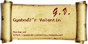 Gyebnár Valentin névjegykártya